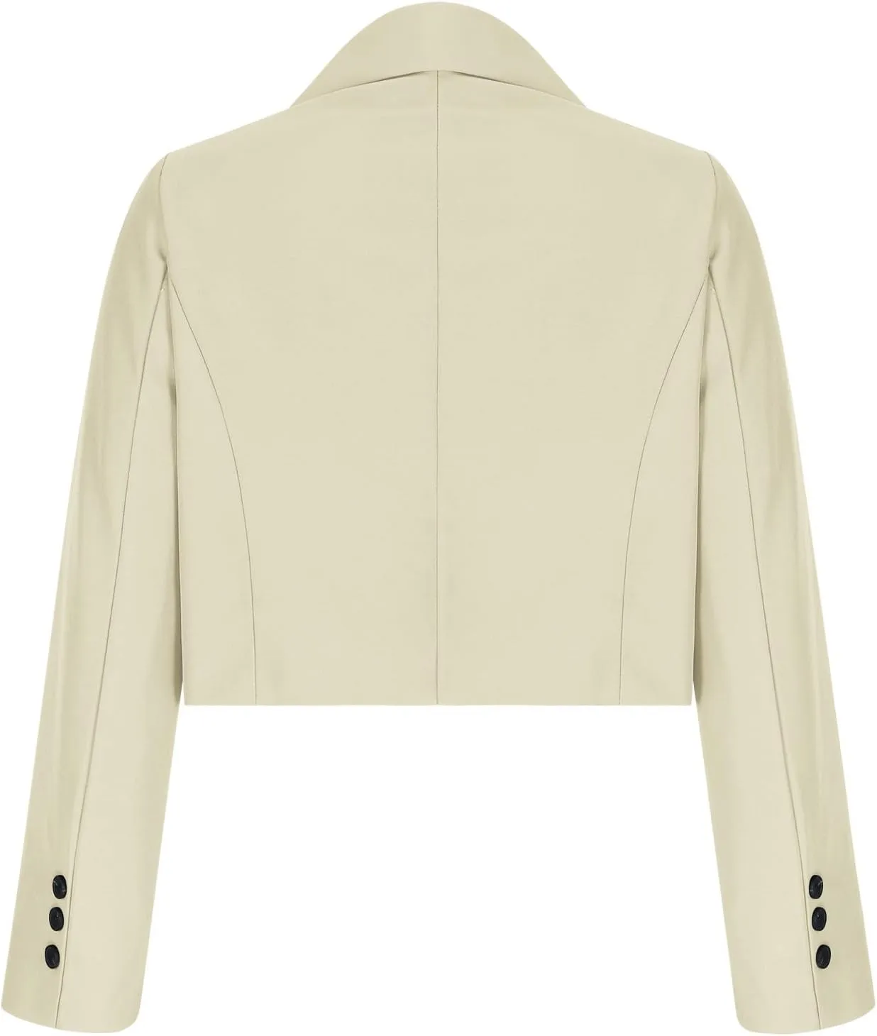 Wkishenl Women Cropped Blazers Fashion Business Long Sleeve Jackets Casual Nocth Lapel Open Front Blazer Solid Work Suits