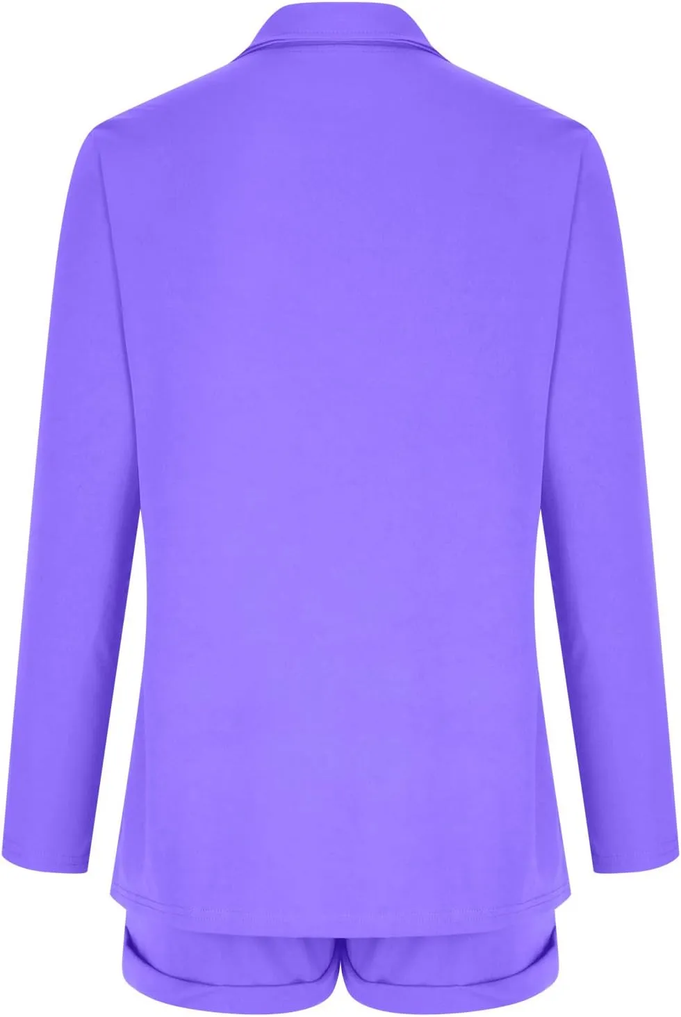 Women's Blazer Shorts Suit - Long Sleeves 2-Piece Set for Smart Office Formal Business Outfit
