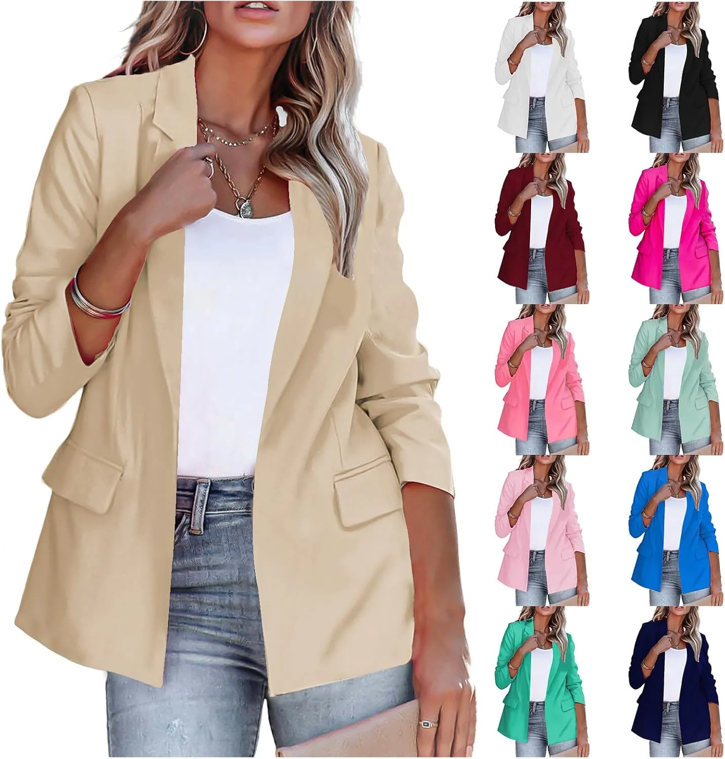 Women's Blazers & Suit Jackets Blazer Business Casual Lightweight Suit Long Sleeve Slim Fit Work Office Jacket Outfits