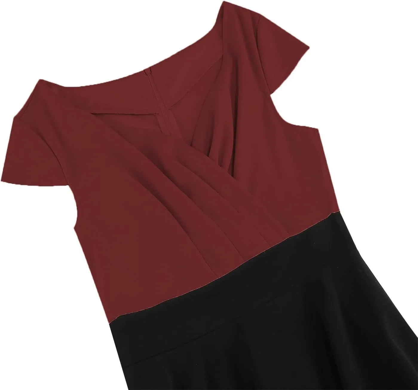 Women's Cap Sleeve Swing A Line Vintage 1950s Cocktail Dress Retro Midi Pleated Dresses 60s Elegant Evening Prom Gowns
