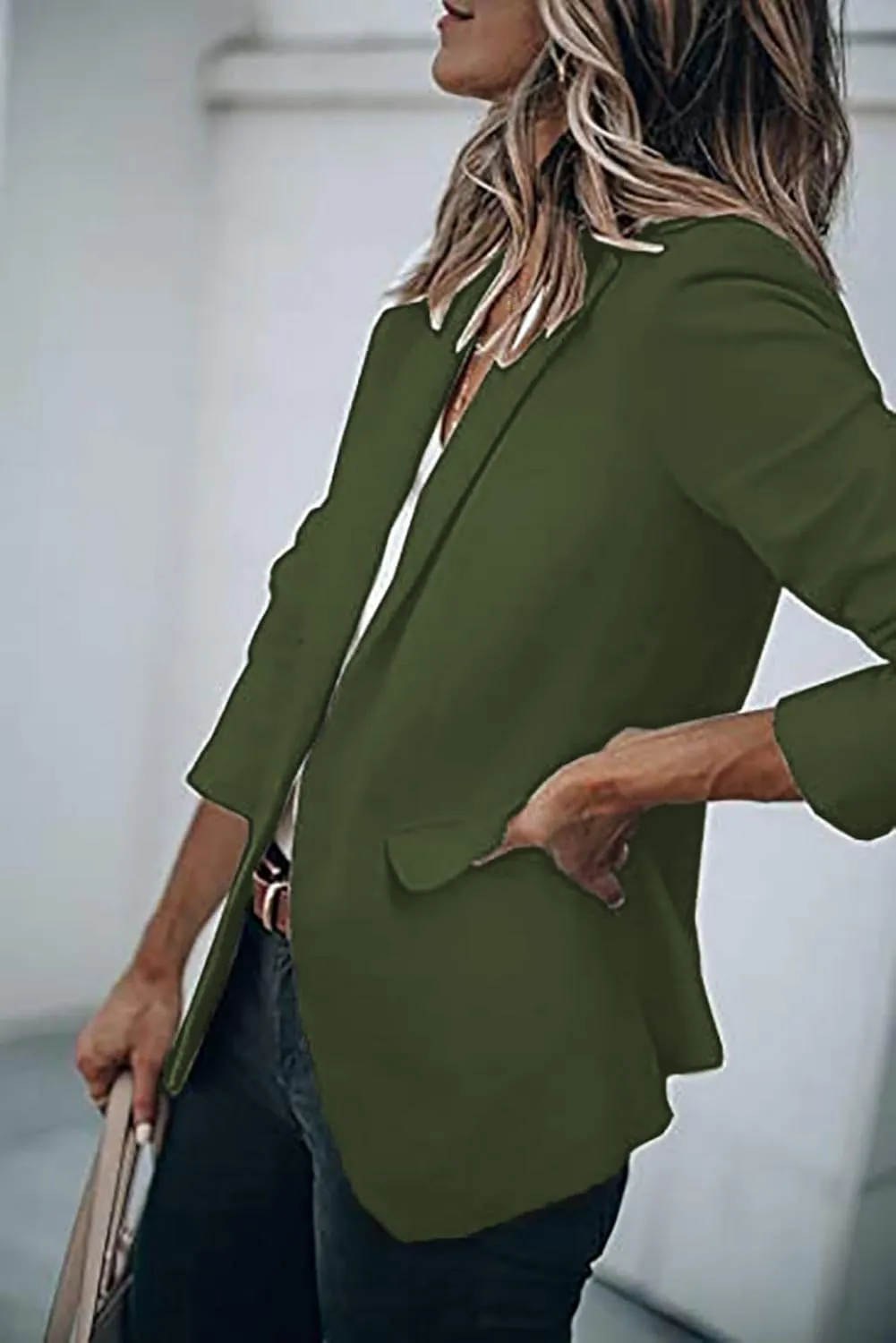Womens Casual Blazers Open Front Long Sleeve Work Office Jackets Blazer Suit Jacket Button Lightweight Cardigans