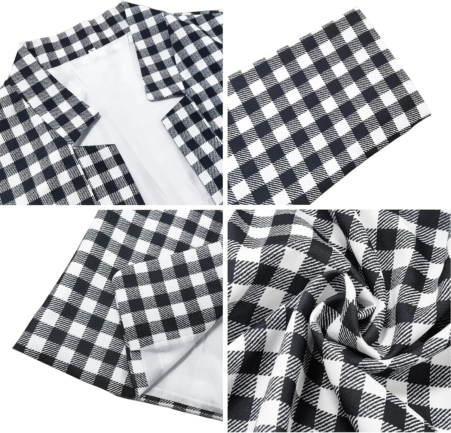 Women's Casual Business Open Front Long Sleeve Notch Lapel Lightweight Office Blazer Jacket