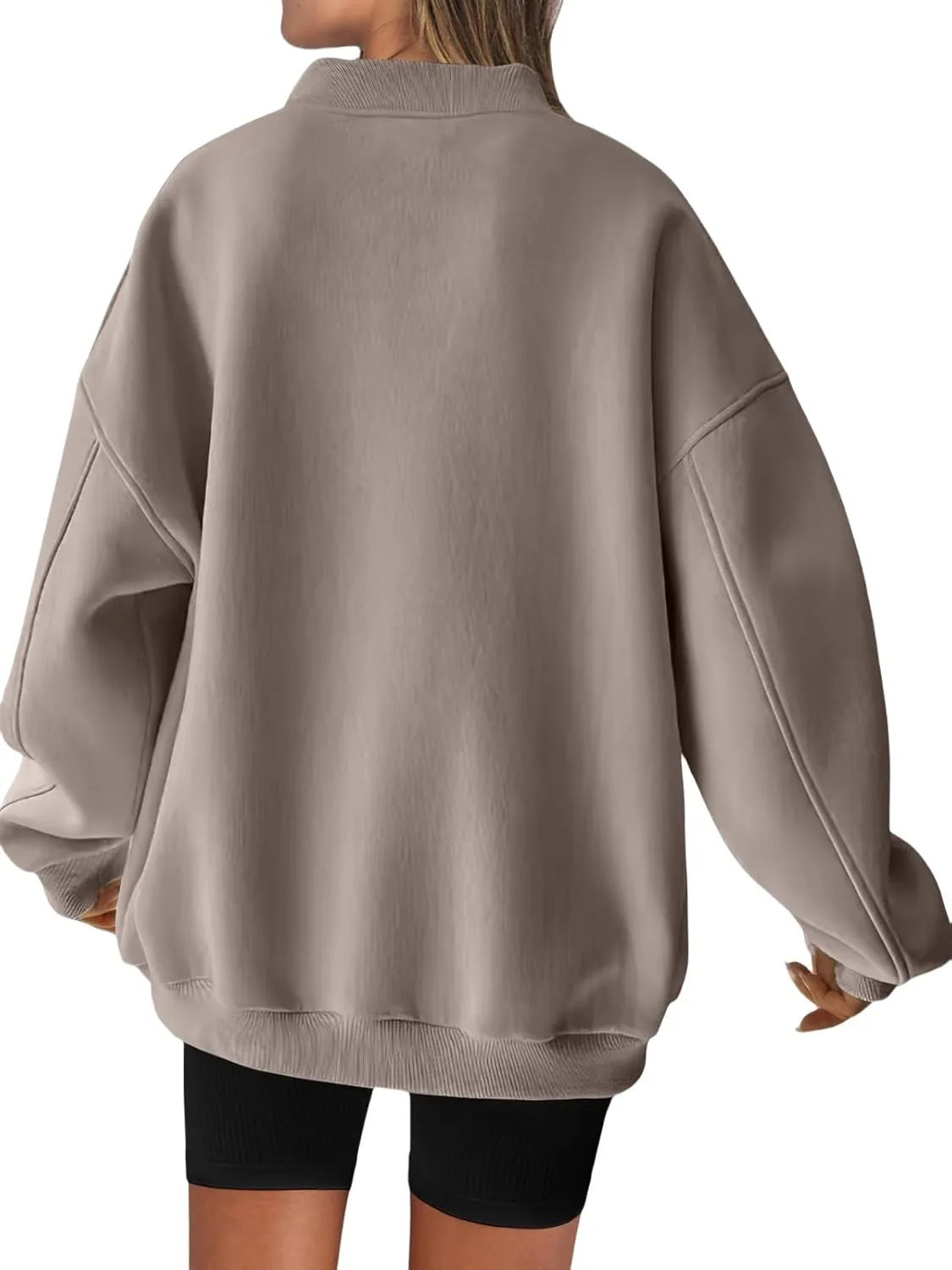 Womens Oversized Sweatshirt Hoodies Casual V Neck Long Sleeve Shirts Fleece Pullover Tops Fall Teens Preppy Clothes