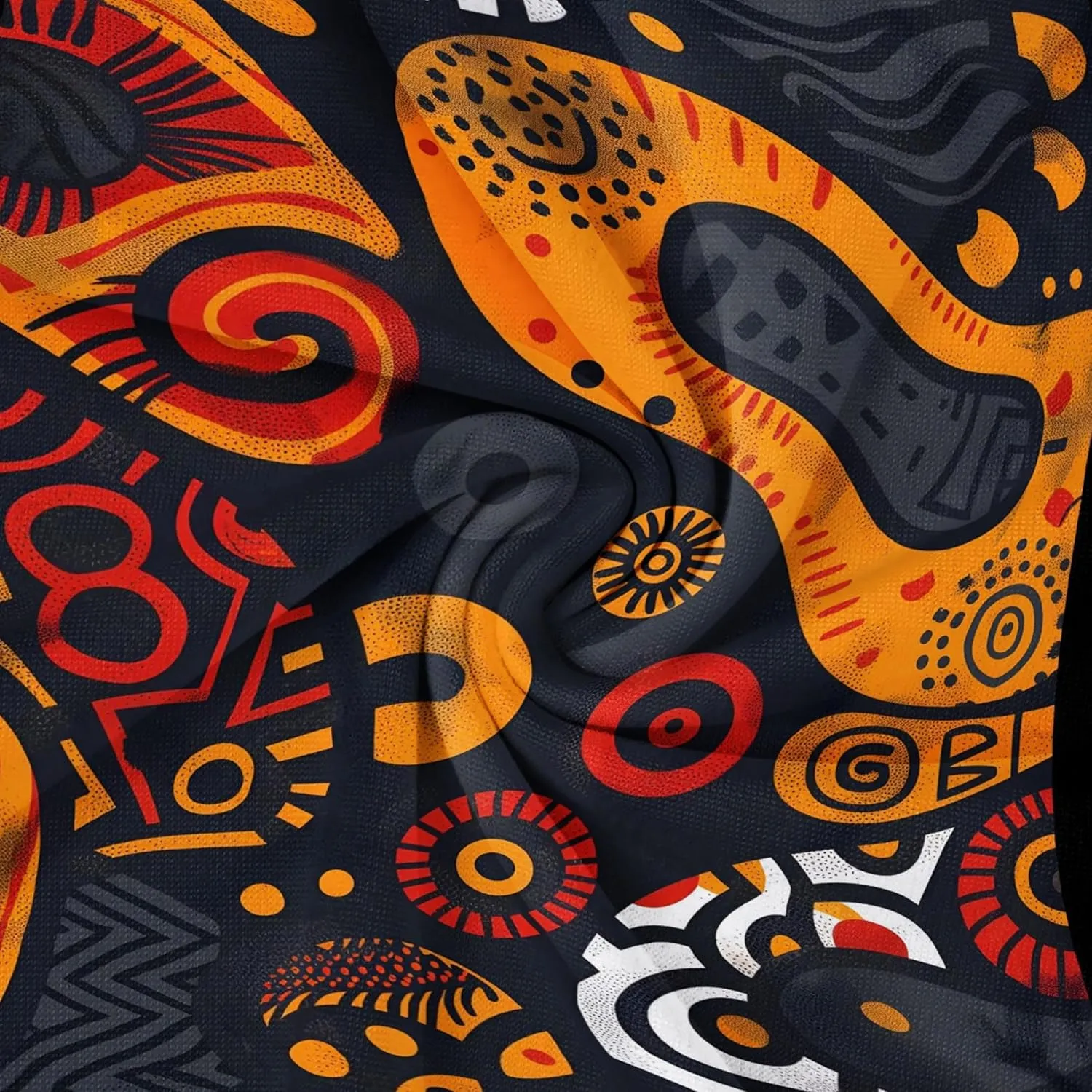 Women's Plus Size Maxi Dress African Art Pattern Print Flowing Dress Summer Sexy V Neck 3/4 Sleeve Dress with Belt