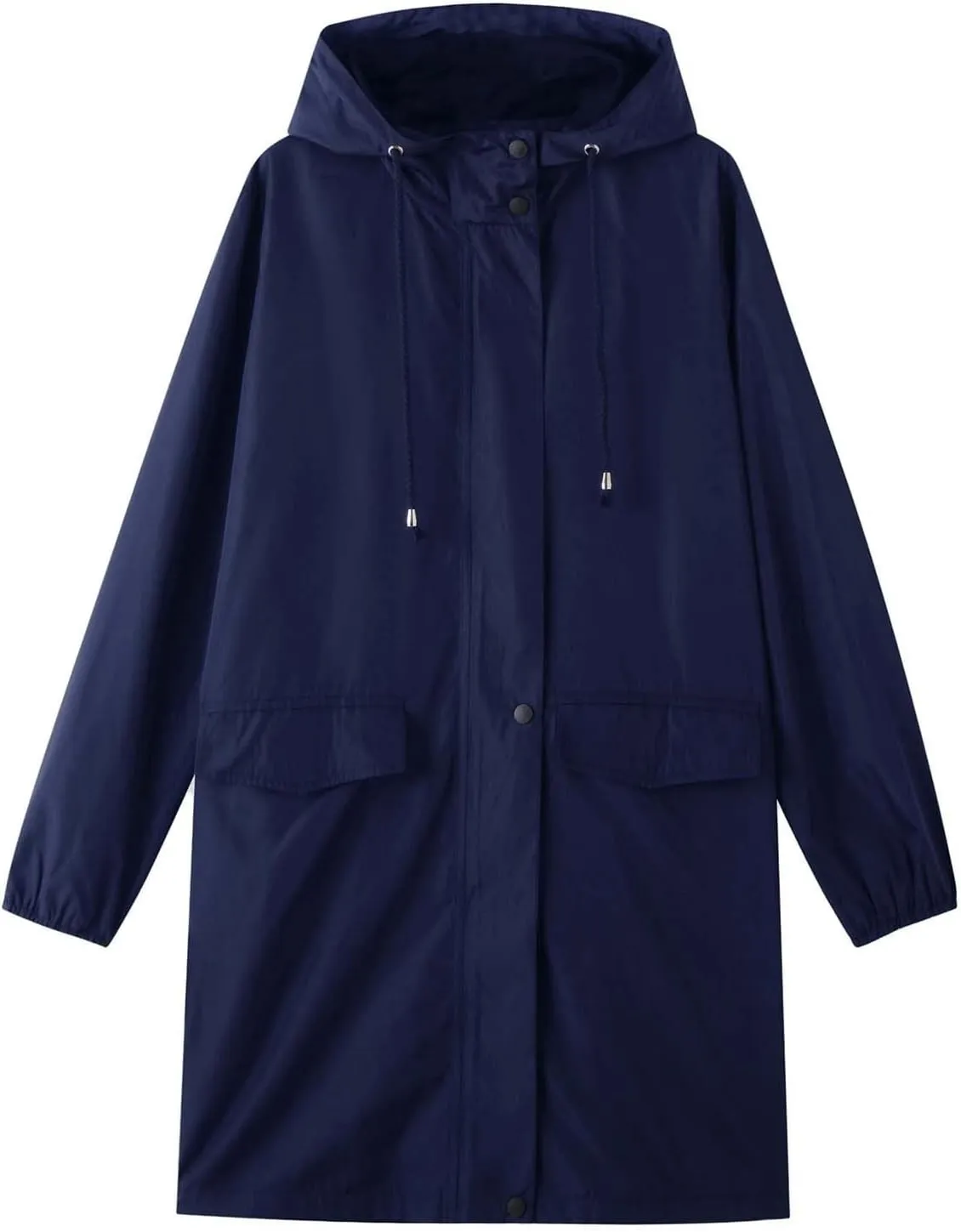 Women's Raincoats Waterproof Lightweight Raincoat with Hood Outdoor Windbreaker Rain Jacket Adjustable Waist