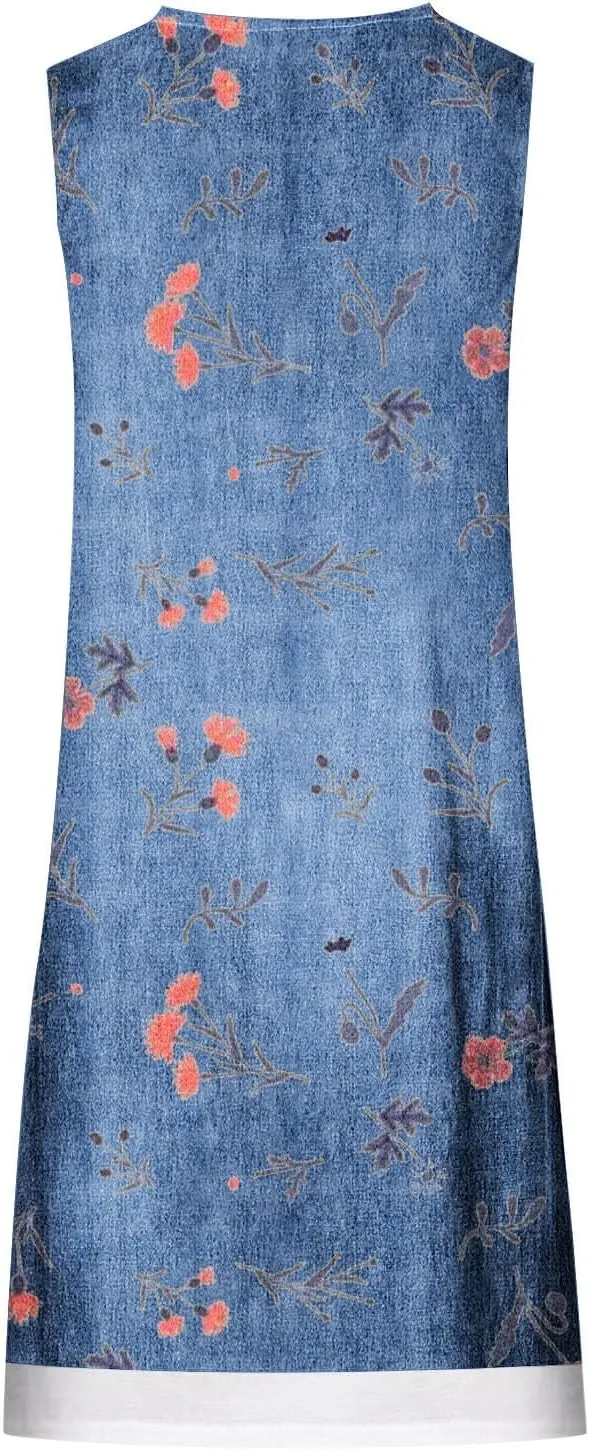 Womens Summer Casual V Neck Sleeveless Mini Dress 2024 Tie Shoulder Tiered Ruffle Swing A Line Short Sundress
