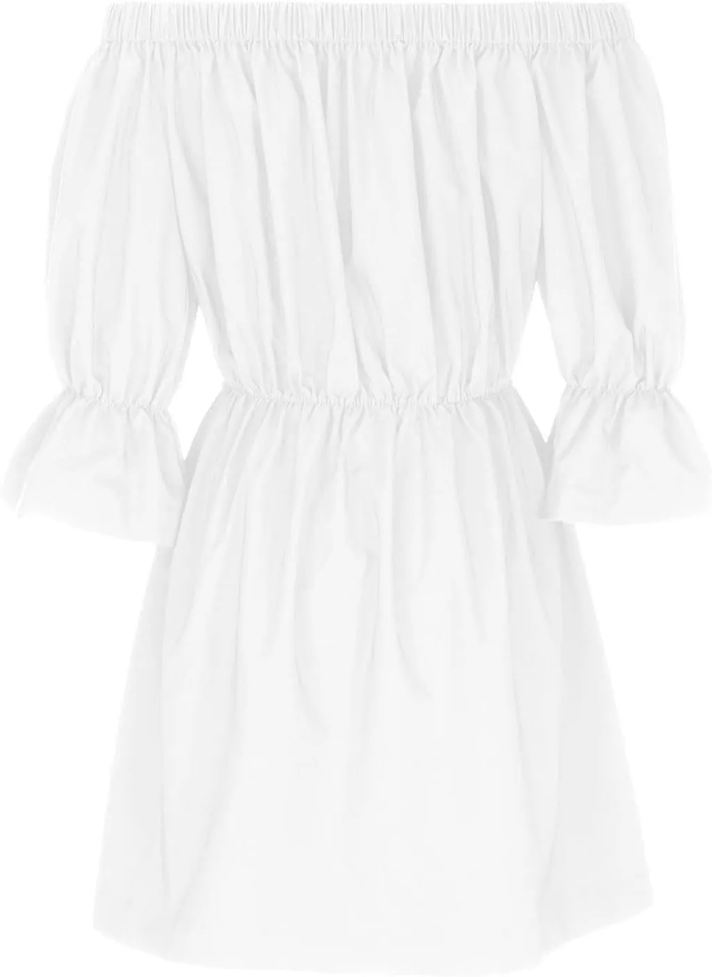 Womens Summer Dresses Sexy Off Shoulder Ruffle Dress Long Sleeve Elastic Waist A-Line Casual Swing Mini Dresses