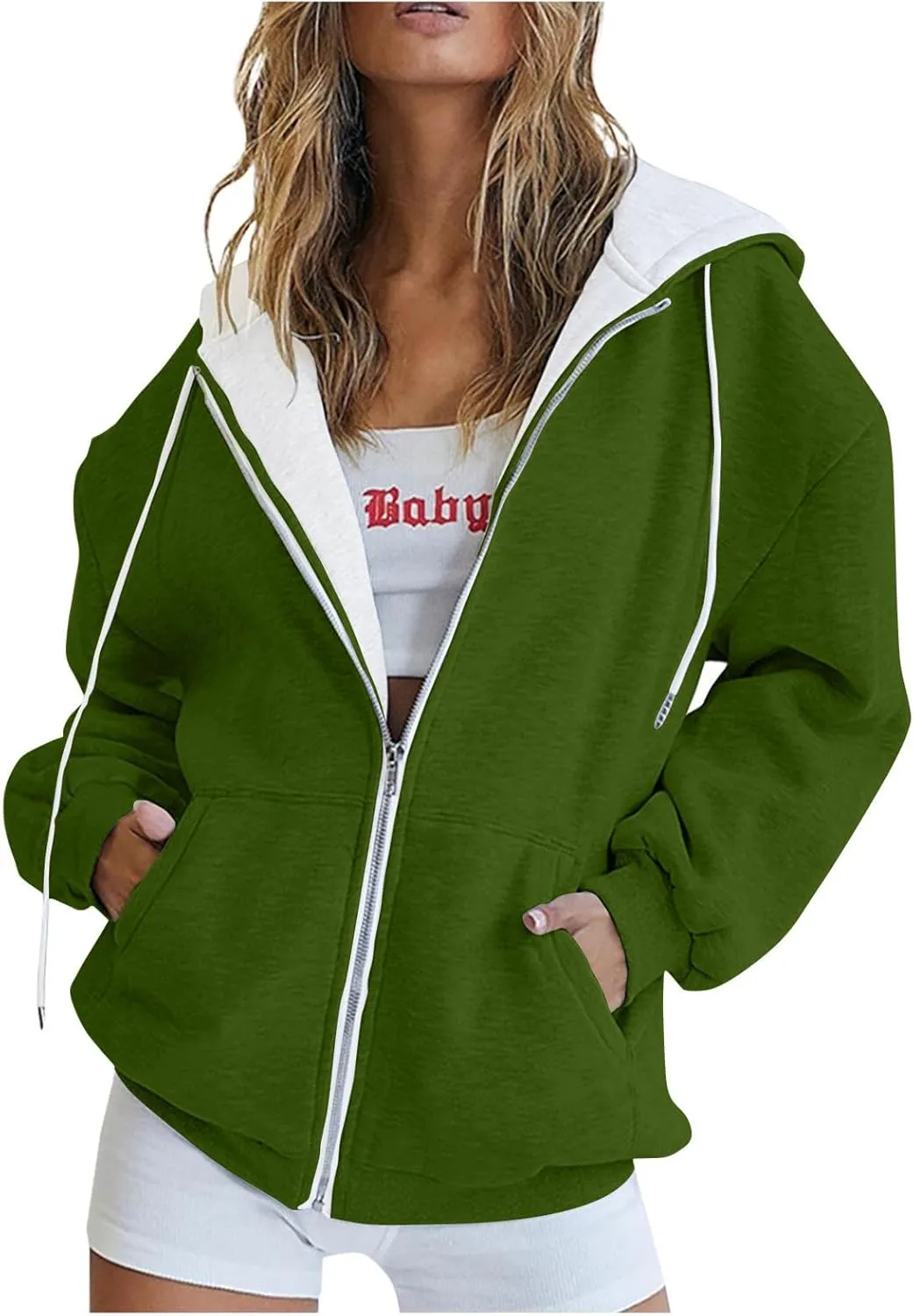 Womens Zip Up Hoodie Warm Coats For Women Plus Size Winter Jackets For Women Fall Clothes For Women 2023