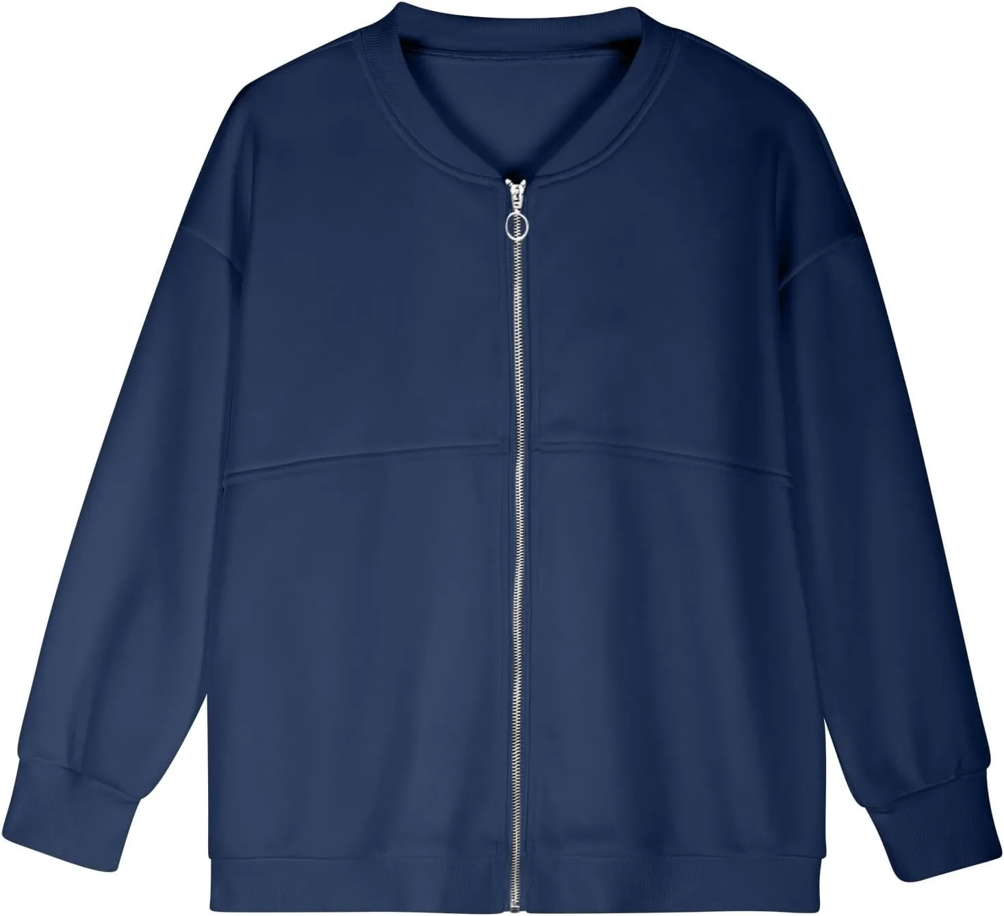Women's Zip Up Oversized Hoodies Fall Long Sleeve Crewneck Sweatshirts Fleece Lined Loose Pullover Tops Jackets 2024