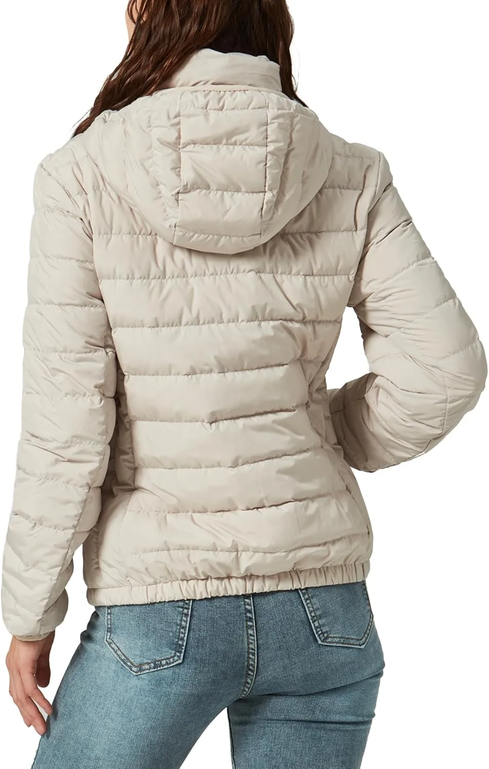 YZG Down Jacket for Women Lightweight Long Sleeve Quilted Puffer Coat with Detachable Hooded