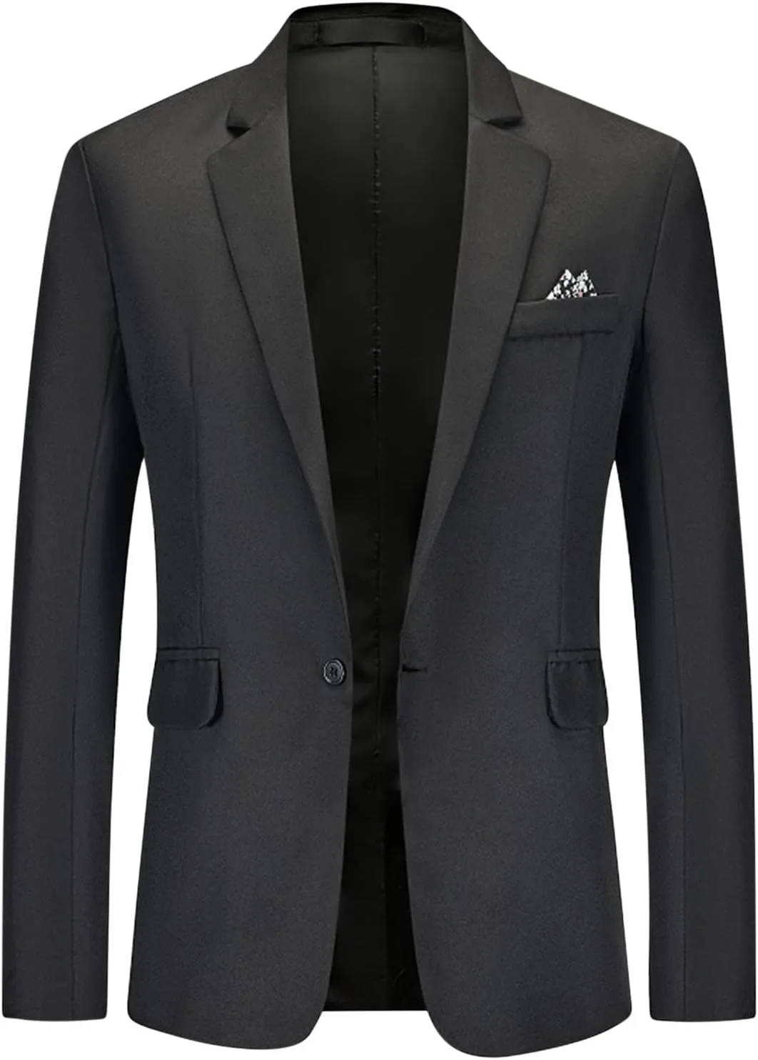 Zeiyignr Suit Jacket for Mens One Button Blazer Notched Lapel Casual Business Coat Tops Prom Party Wedding Dinner Tuxedo