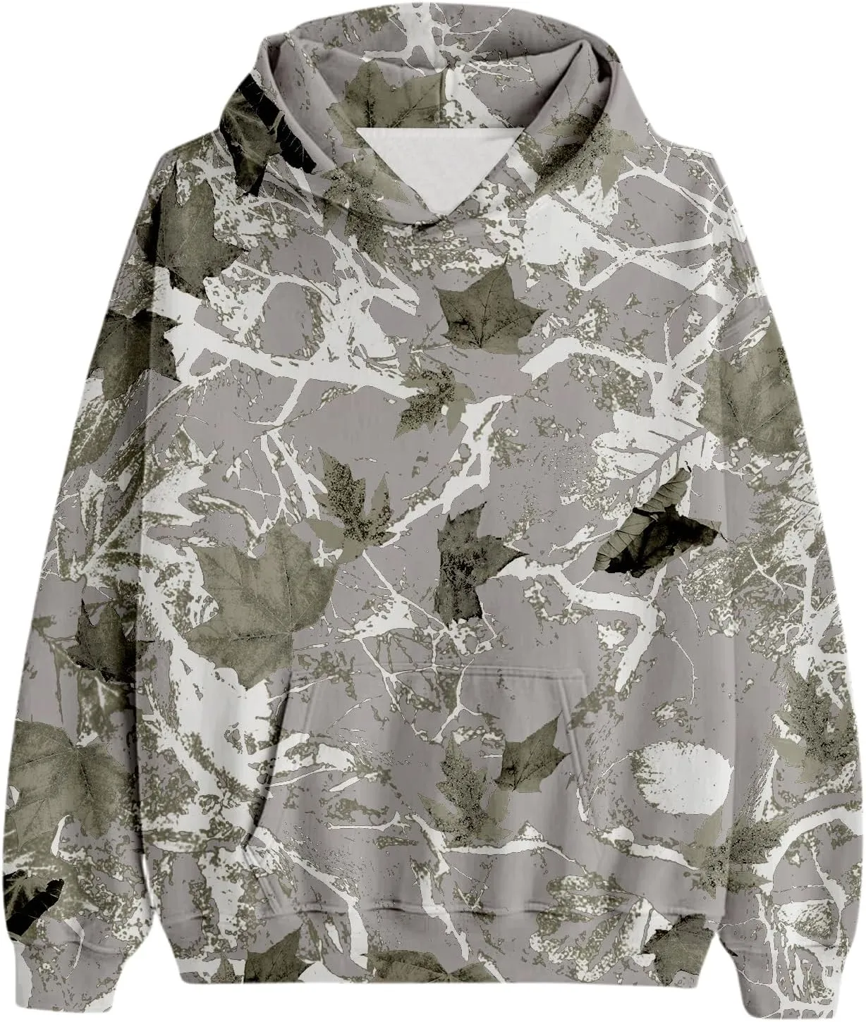 ZWRXW Womens Maple Leaf Print Camo Hoodies Oversized Long Sleeve Hooded Sweatshirt Fall Fashion Pullover Tops with Pocket